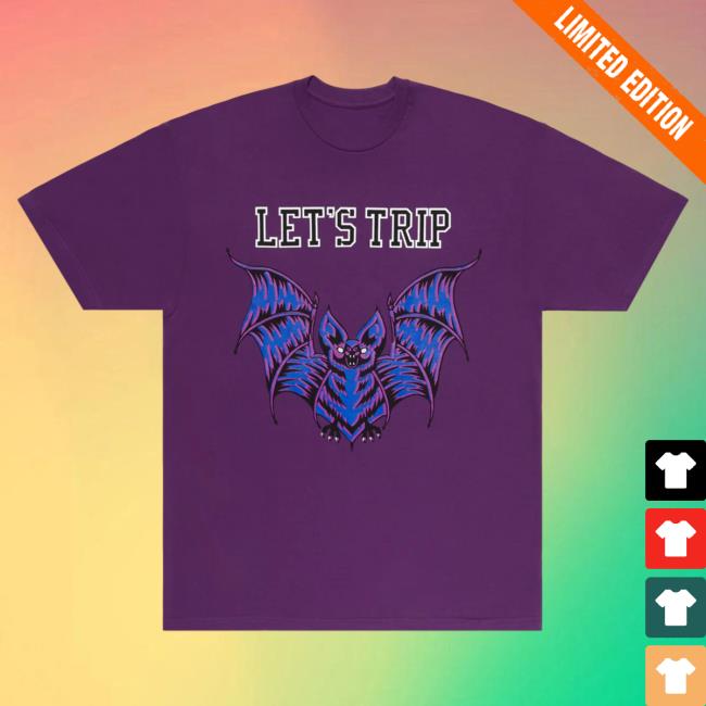 Official Sturniolo Triplets Merch Let's Trip Bat Tee Shirt Team Purple Sturniolo Triplets Clothing Shop Sturnioloclothing