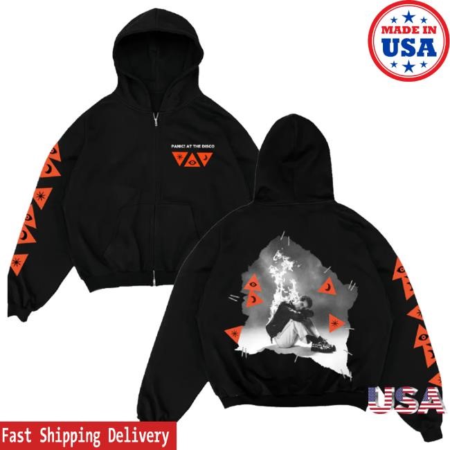 Official Panic At The Disco Uk Store Tour Admat Zip Sweatshirt