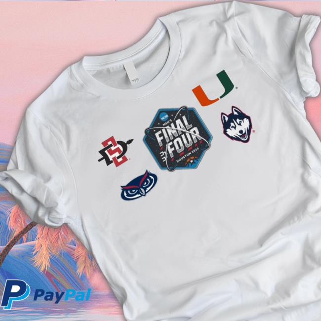 San Diego State Aztecs Florida Atlantic Uconn Huskies And Miami Hurricanes Ncaa Men’S Final Four Houston 2023 shirt