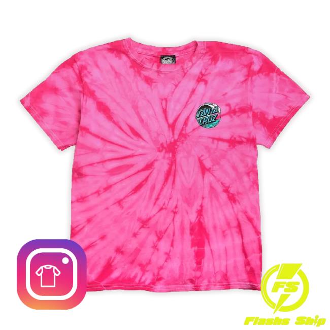 Santa Cruz Kids Wave Dot Pink Tie Dye Tee