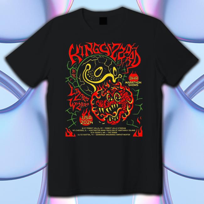 King Gizzard & The Lizard Wizard Tour Us 3 Hour Marathon Shows 2024 Shirt