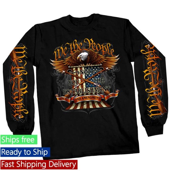Hot Leathers Merch Shop Hot Leathers Gms2358 Men’S ‘We The People’ Long Sleeve Black Tee Shirt