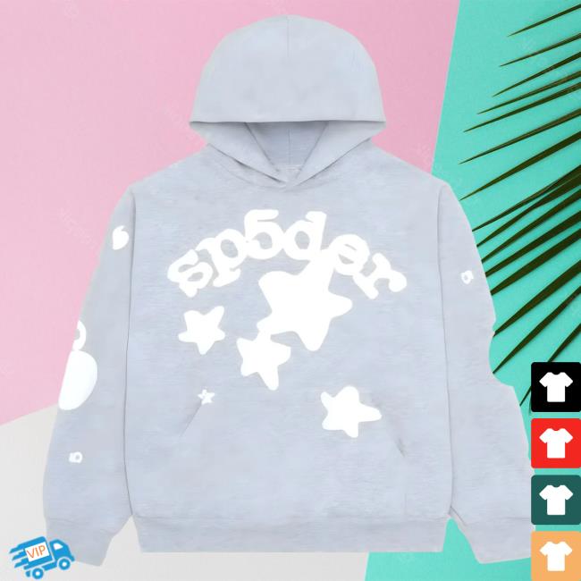Official Sp5der Clothing Apparel Sp5der Beluga Crewneck Heather Grey Sp5der Merch Store Shop