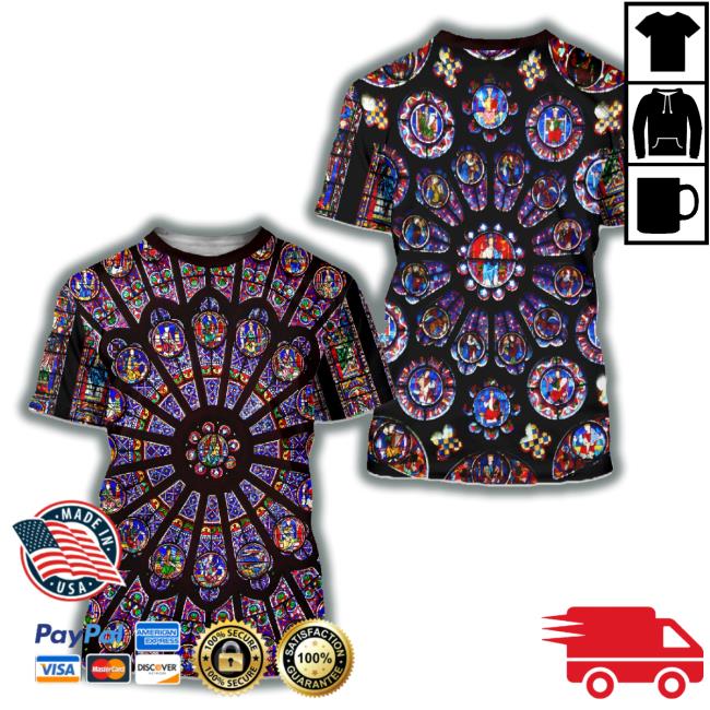 Nd And Chartres Stained Glass All Over Print New Shirt