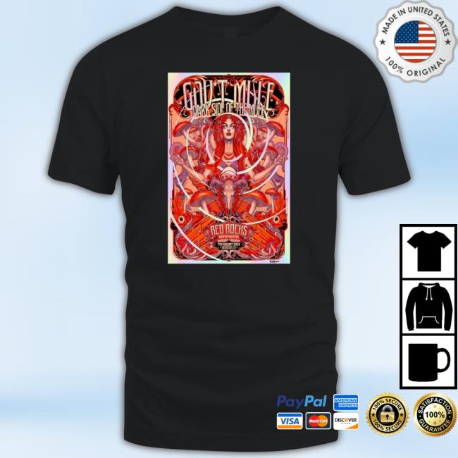 Trending Gov’T Mule Rock Band Show Dark Side Of The Muscle Rock Red Rocks Amphitheatre Morrison Co August Tour 2023 Concert Poster Long Sleeve T Shirt