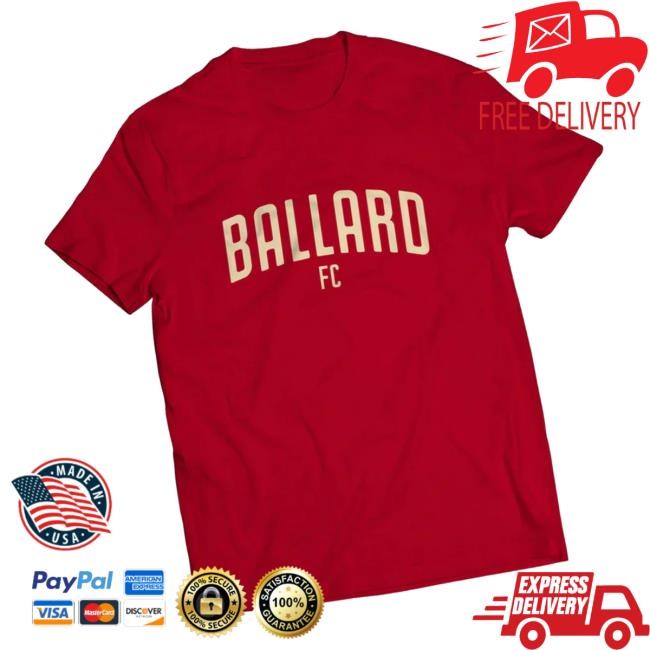 Goballardfc Ballard Fc Red Arched Logo Tee Shirt
