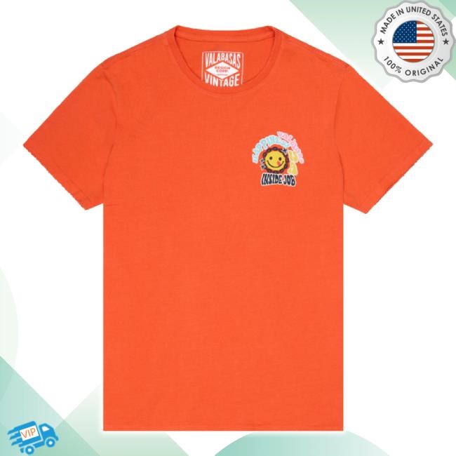 Official Valabasas Shop Merch Store Inside Job Vintage Flame Orange T-Shirt