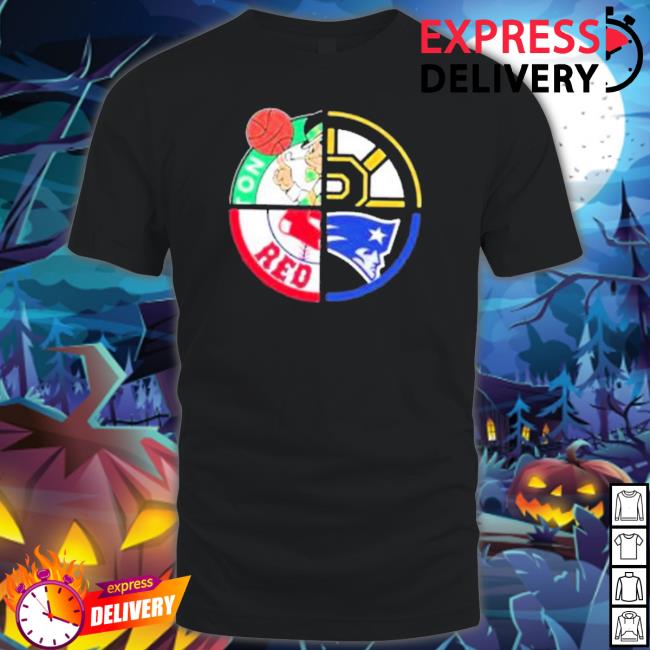 Official Boston Celtics Boston Bruins Boston Red Sox New England Patriots Sports Quad Logo 2023 Shirt