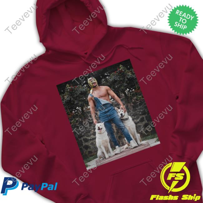Dark Puroresu Flowsion Luchador Dragon Lee With His Dogs Photo Tee Shirt Dragon Lee With His Dogs Photo T Shirt