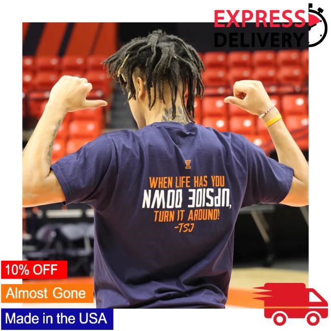 Gameday Spirit Merch Store Terrence Shannon Jr. Tsj Upside Down Banner Zip Up Hooded Sweatshirt