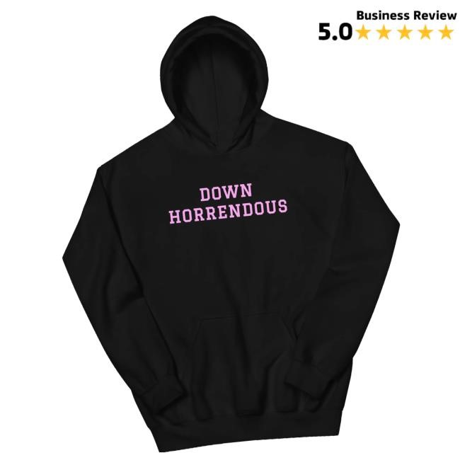 Mealsbycug Store Merch Down Horrendous Black Pink Hooded Sweatshirt