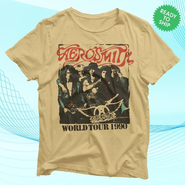Official Aerosmith Merch Pump World Tour 1990 Crewneck Sweatshirt