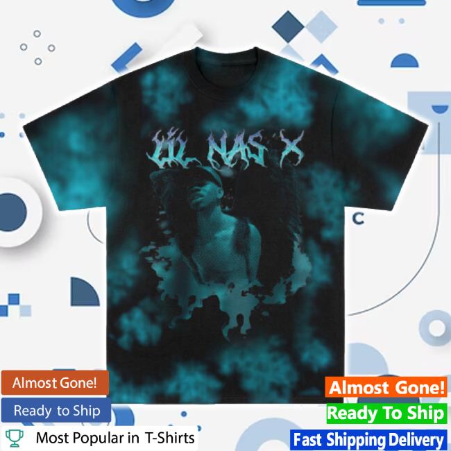 Trending Lil Nas X Merch Store Lil Nas X Black & Blue Tie-Dye Long Sleeve Tee Lilnasxstore Shop