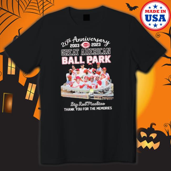20Th Anniversary 2003 2023 Great American Ball Park Big Red Machine Thank You For The Memories Long Sleeve Shirt 20Th Anniversary 2003 2023 Great American Ball Park Big Red Machine Thank You For The Memories T-shirt