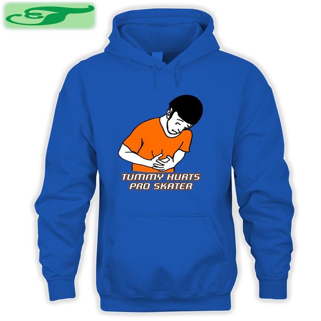 Tummy Hurts Pro Skater Hoodie Sweatshirt White Tummy Hurts Pro Skater Hoodie Sweatshirt White