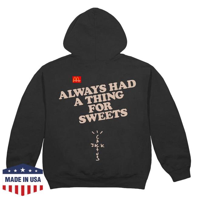Official Travis Scott Merch Store Travis Scott X Mcdonald's Apple Pie Sweatshirt Washed Black TravisScott Shop
