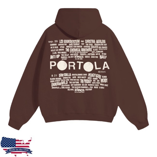 Portola Merch Party People Lineup Zip Up Hooded Sweatshirt