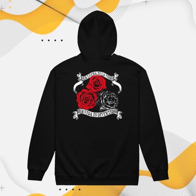 Limited Njpw1972 Merch Store El Desperado - La Lucha Es La Vida Zip-Up Crewneck Sweatshirt