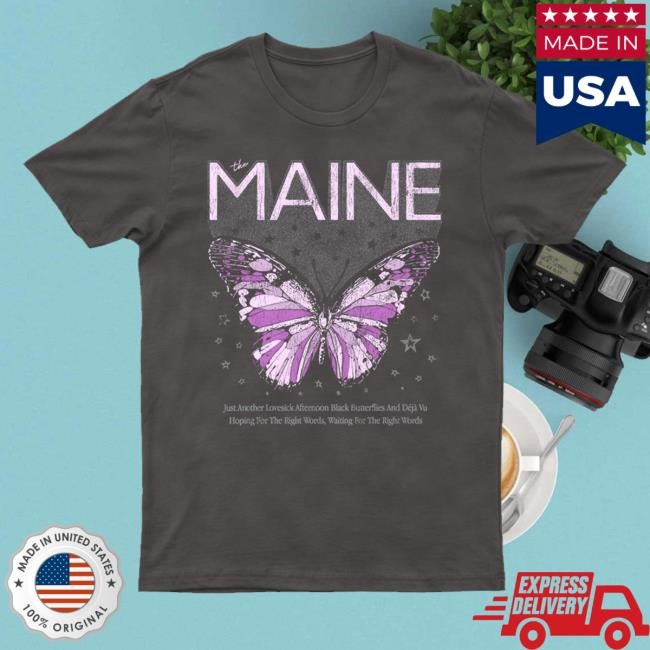 The Maine Official Merchandise Butterfly Tee Black Long Sleeve T Shirt