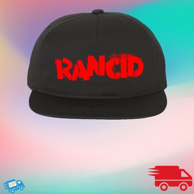 Rancid Merch Stencil Logo Embroidered Snapback Cap