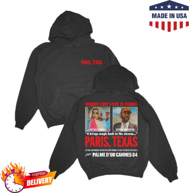 Original Thecinegogueshop Paris, Texas Where Lost Love Is Found Hoodie Sweatshirt Cinegogue Shop