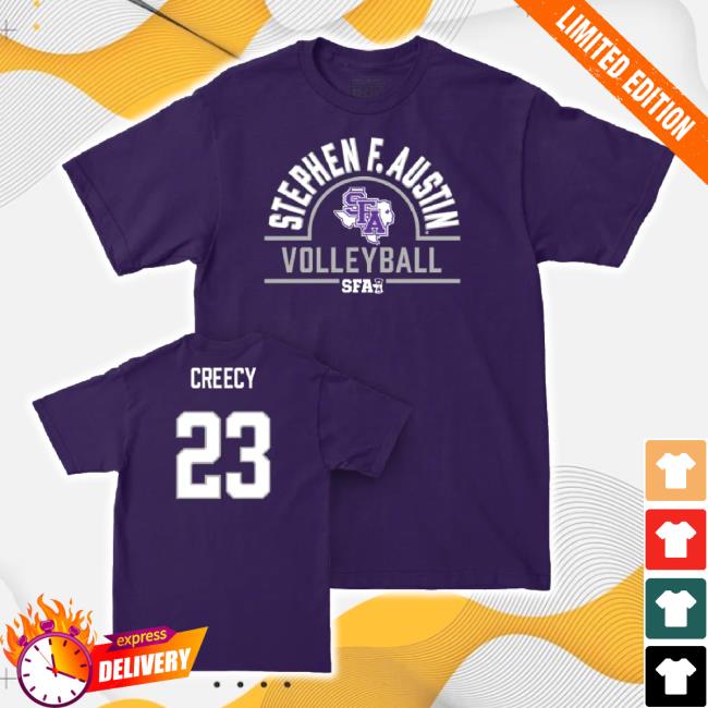 Trending Nil Store Merch Sfa Women's Volleyball Purple Arch New Shirt - Kyanna Creecy Nil Shop