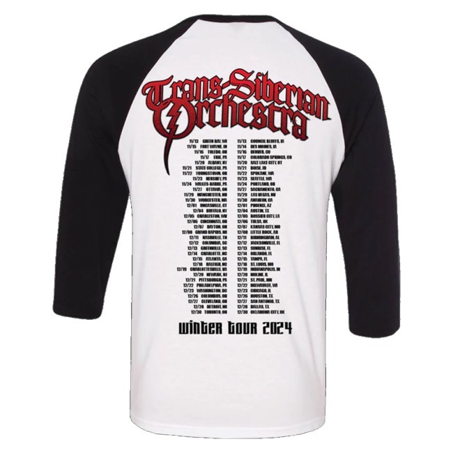 Official Trans-Siberian Orchestra Merch Store 2024 Tso Itin Raglan Crewneck Sweatshirt