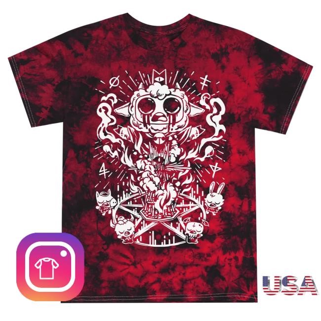 Cult Of The Lamb Bonfire Ritual Tie Dye Tee Shirt