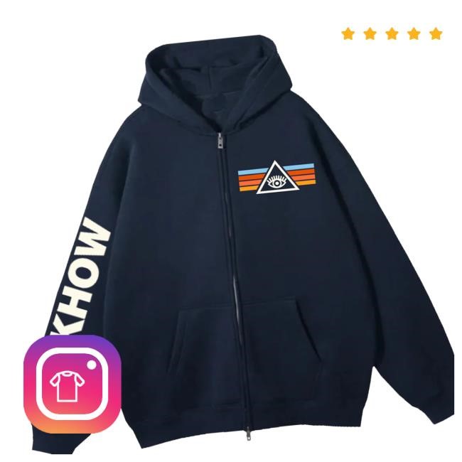 Idkhow Merch Triangle Eye Stripes Crewneck Sweatshirt