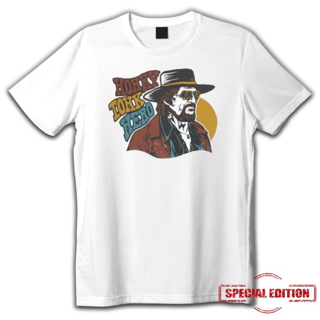 Waylon Jennings Merch Store Waylon Jennings Honky Tonk Hero shirt, hoodie, tank top, sweater and long sleeve t-shirt