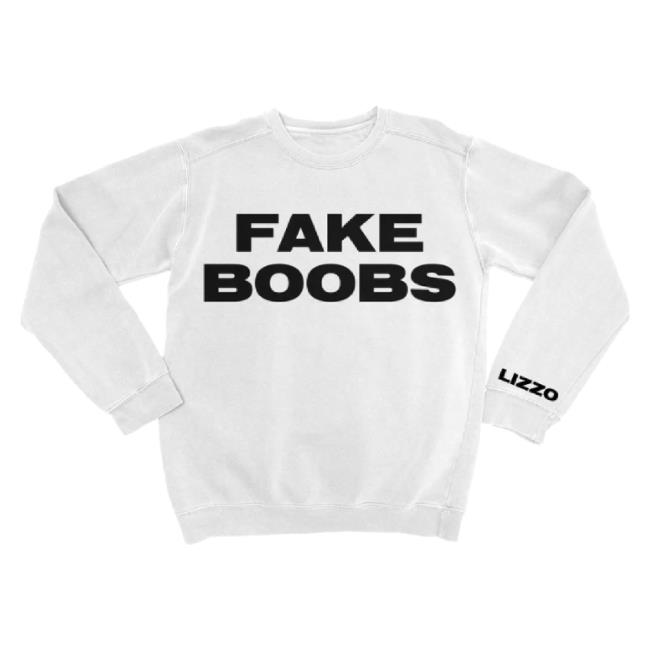 Trending Lizzo Music Merch Store Lizzo Fake Boobs White Long Sleeve Tee Lizzomusic Shop