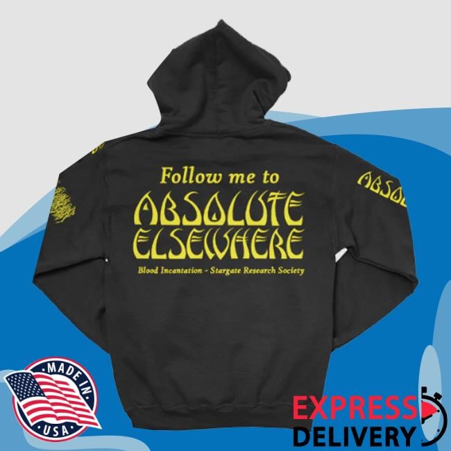 Blood Incantation Merch Store Follow Me To Absolute Elsewhere Pullover Hoodie (Black) Crewneck Sweatshirt