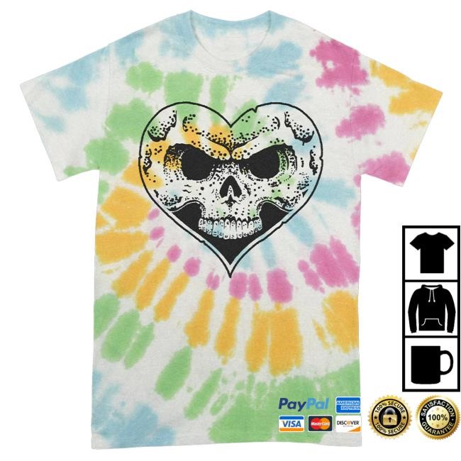 Theonlybandever Merch Heart Skull Tie Dye Crewneck Sweatshirt