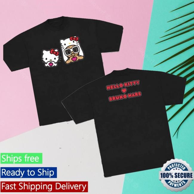 Brunomars Merch Bruno Mars X Hello Kitty Black Hoodie