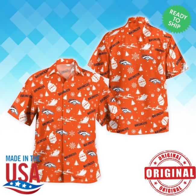 Official Denver Broncos Christmas Hawaiian t-shirt, hoodie, tank top, sweater and long sleeve t-shirt Beach Gift Fans For Men And Women