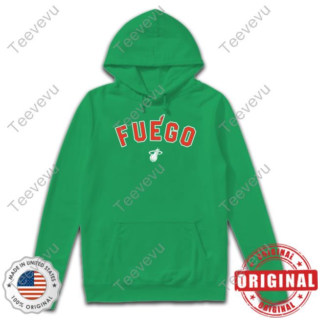 Fuego Miami Heat Tee Shirt Fuego Miami Heat Hooded Sweatshirt